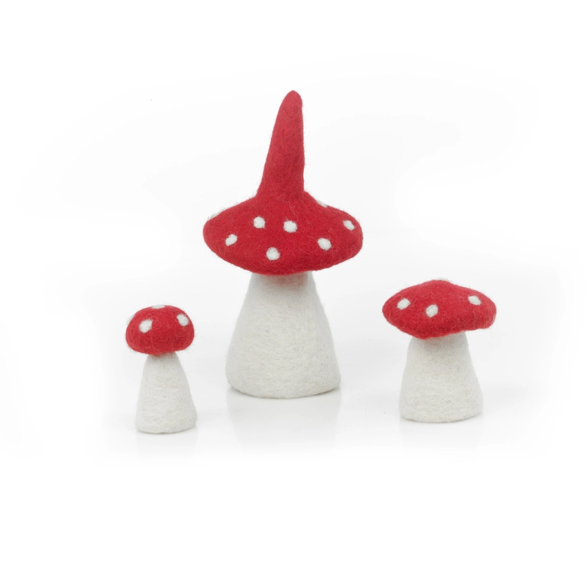 Champignons feutre 100% laine Felt So Good Népal Artisanat Ethique Solidaire Feutre laine Déco