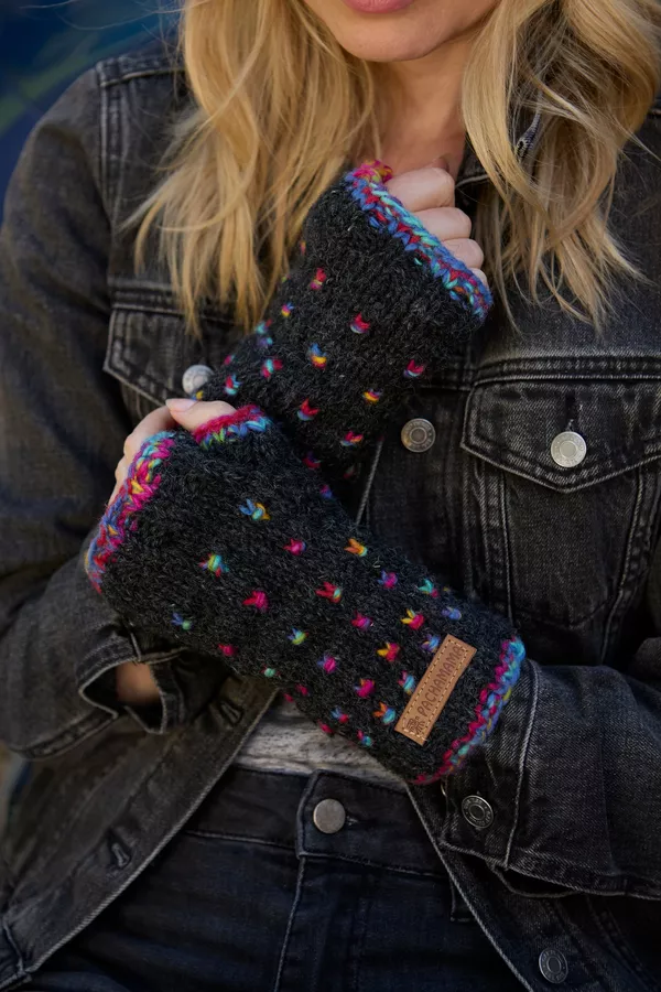 Mitaines Mosaic 100% laine Pachamama Artisanat Equitable Solidaire