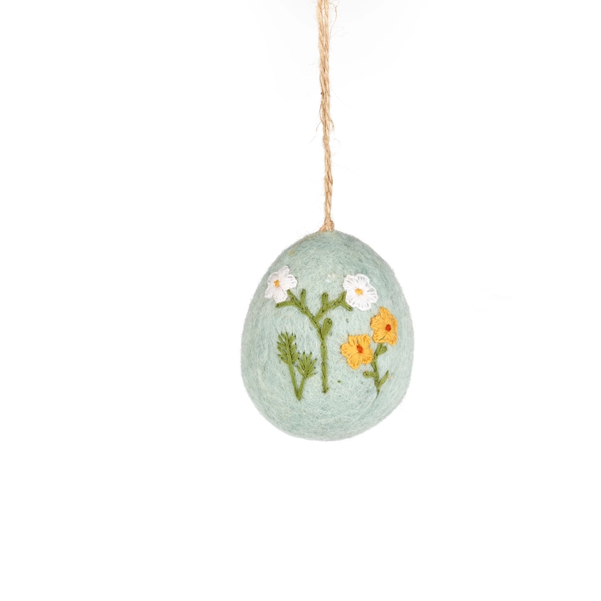 Déco Oeuf de Paques 100% laine Broderie Felt So Good Népal Artisanat Ethique Solidaire