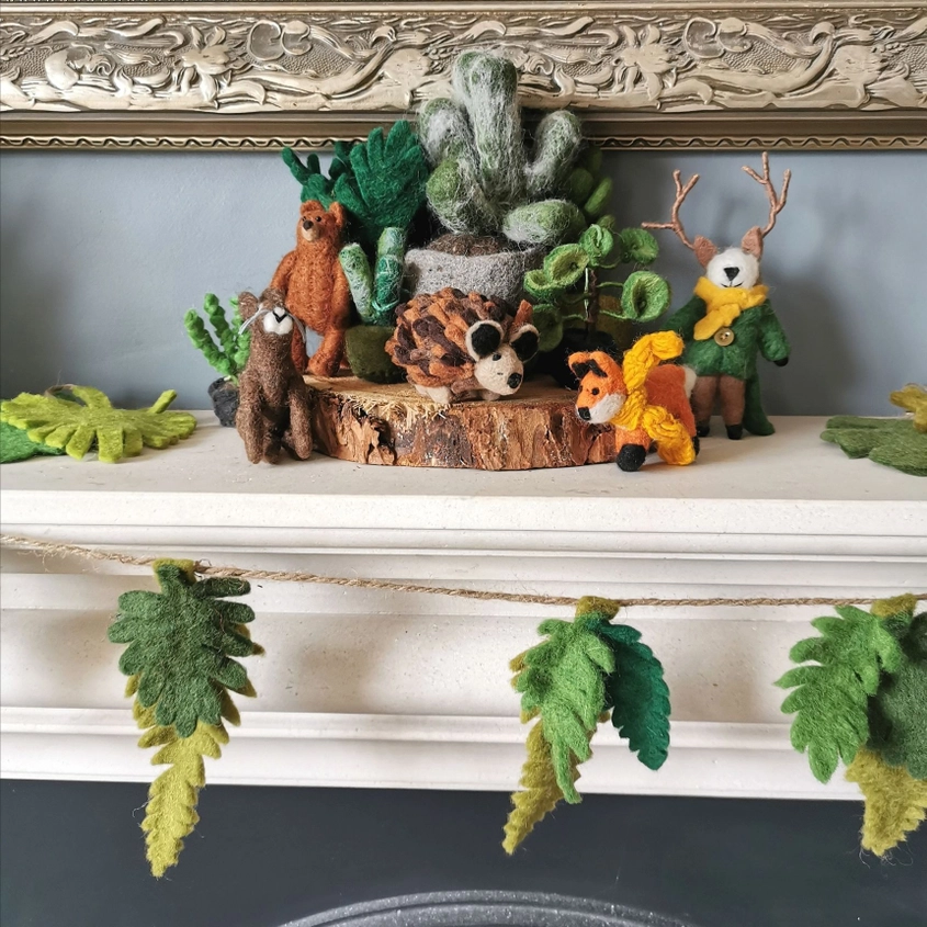 Déco Noël Renard avec écharpe 100% laine Broderie Felt So Good Népal Artisanat Ethique Solidaire