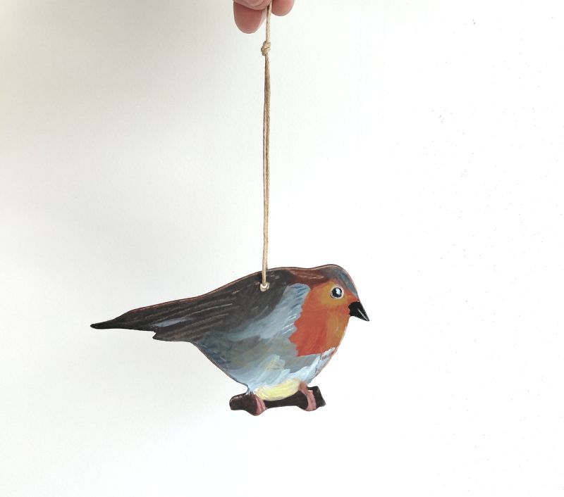 Rouge-gorge Suspension Bois Claire Launay La vie rêvée des oiseaux