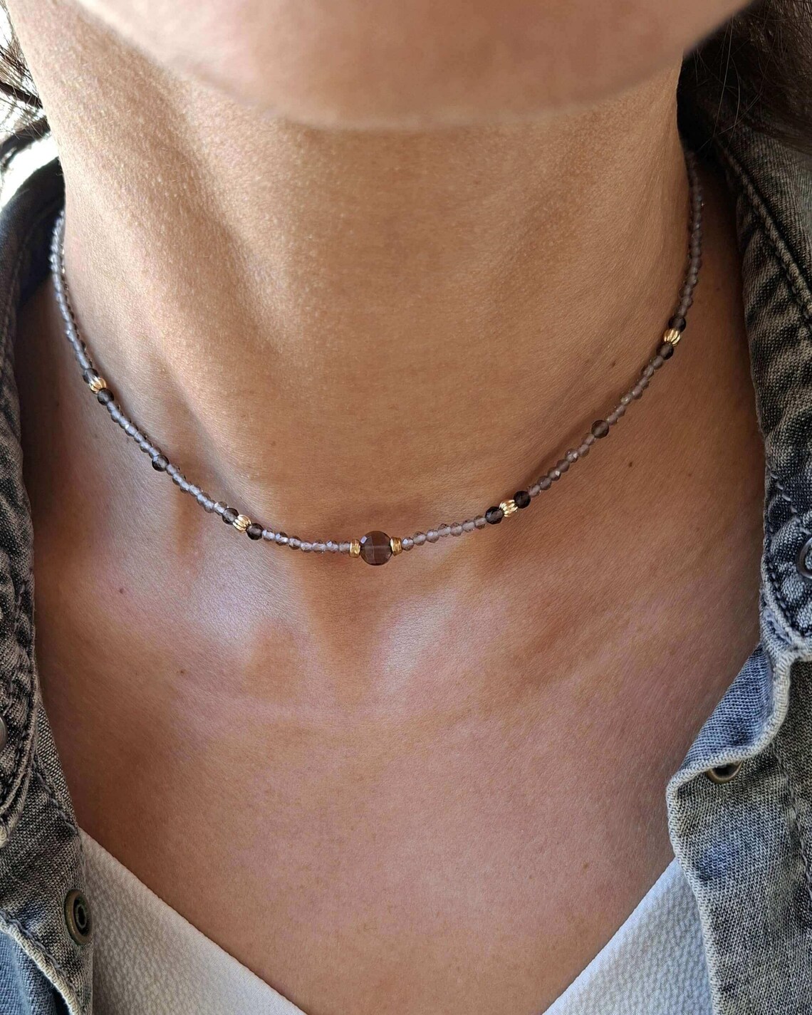 Collier Sichuan Quartz fumé Nantes Rezé Myo Jewel