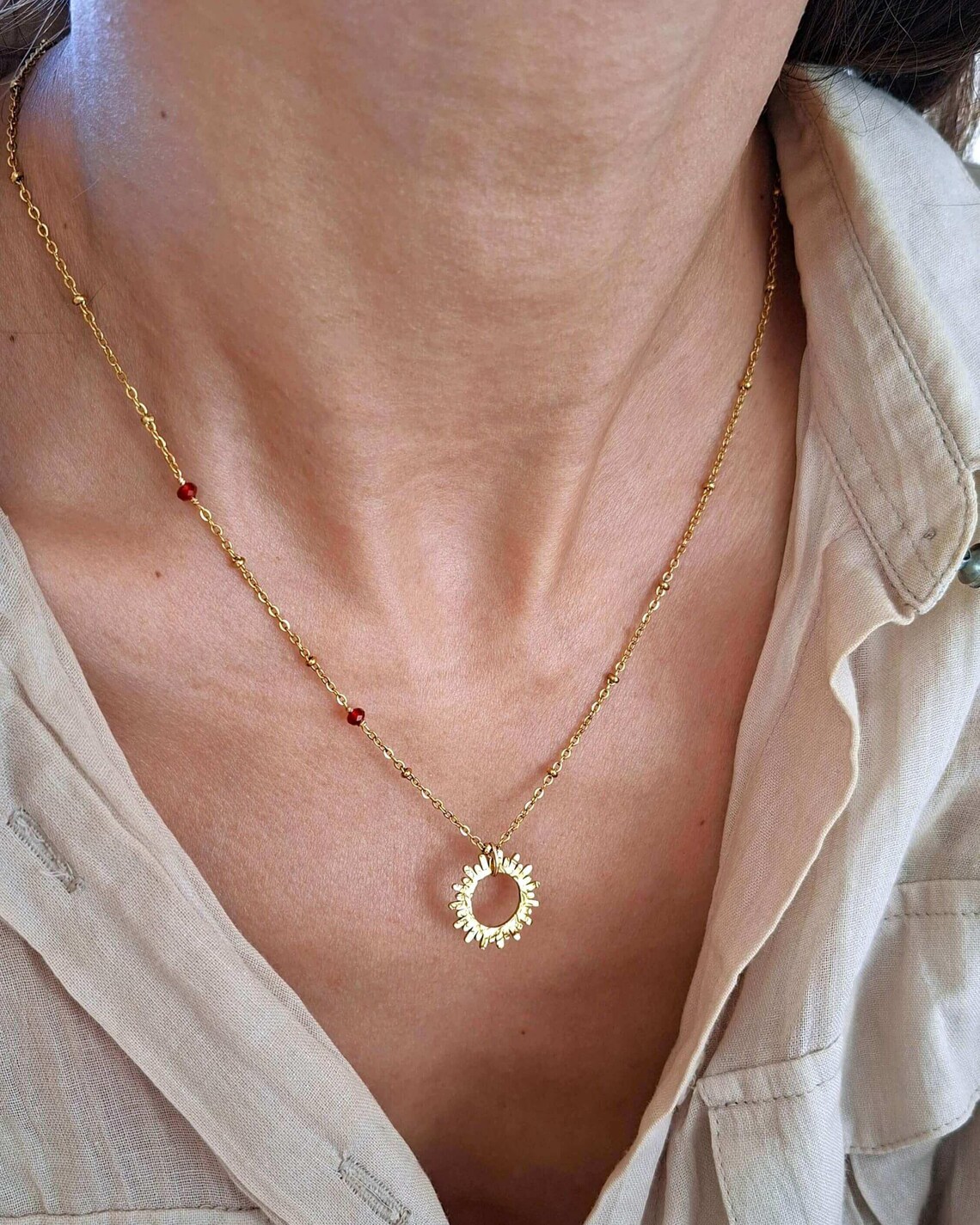 Collier Sunrise Cornaline Nantes Rezé Myo Jewel