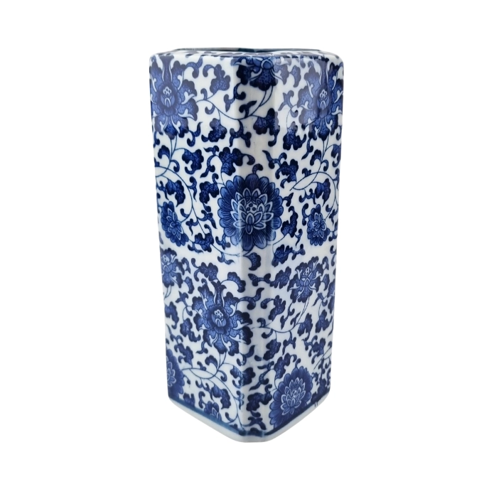 Vase à tulipes en faïence de Delft angulaire