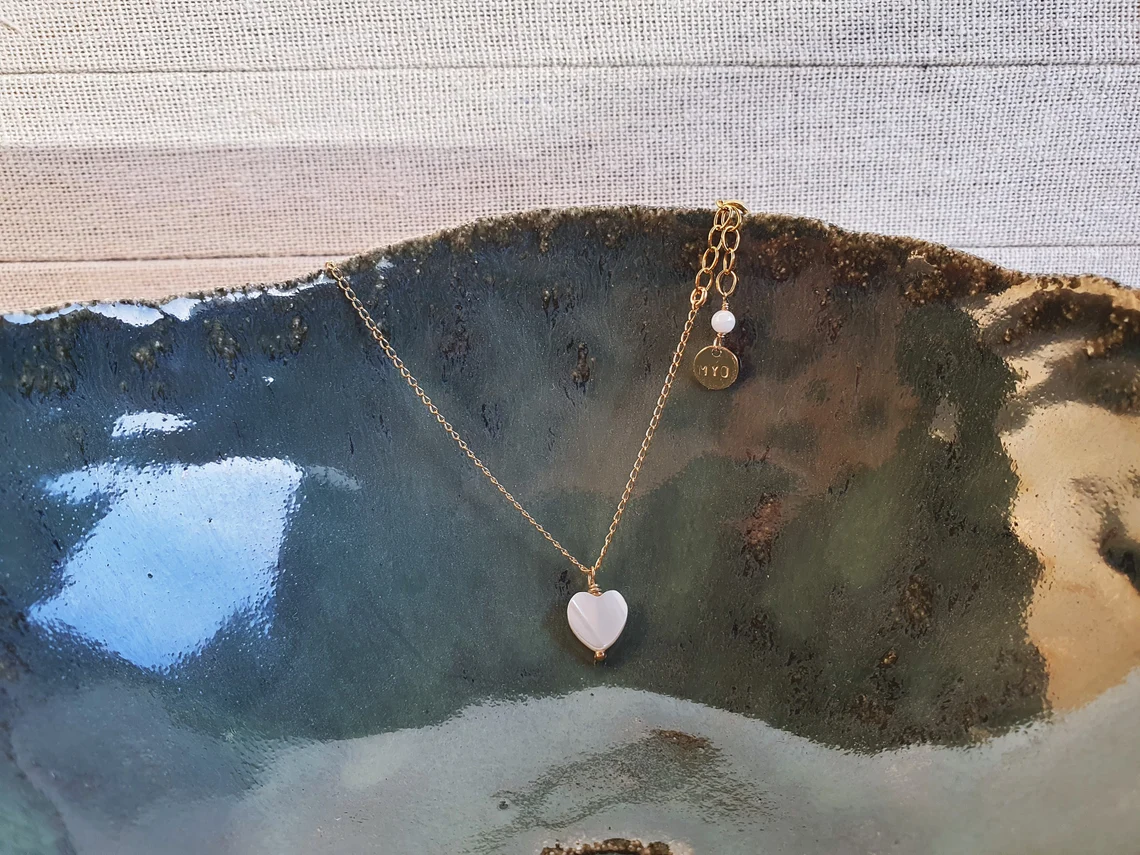 Collier coeur nacre or coline Myo Jewel Nantes bijoux eco responsables