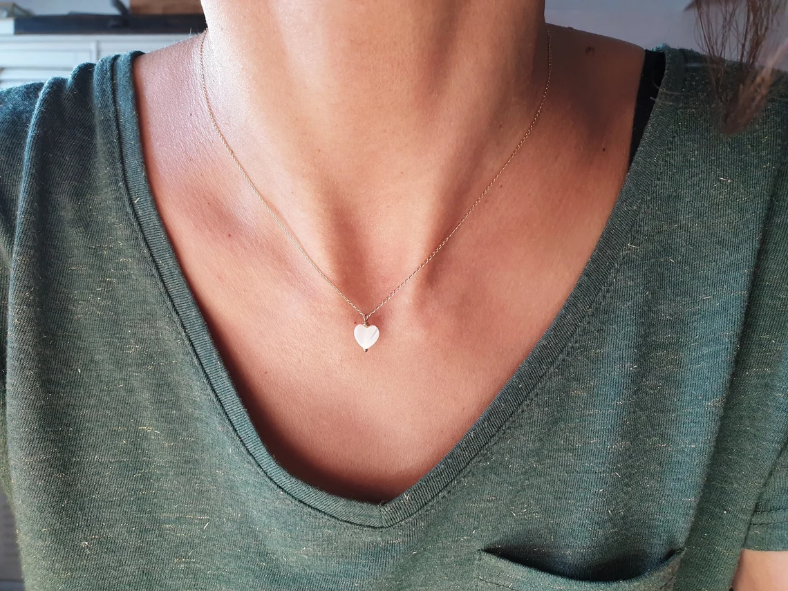 Collier coeur nacre or coline Myo Jewel Nantes bijoux eco responsables