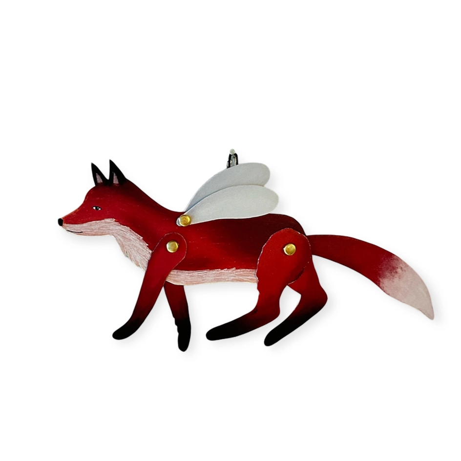 Renard ailé Poupée articulée en papier La Souris bleue Artisanal Déco Italie Francesca Miele
