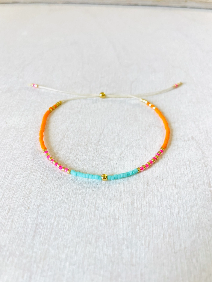 Bracelet bijoux Atelline Made in France Turquoise orange rose or