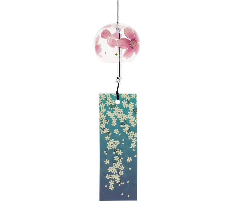 Cloche vent Furin verre cristal japonais artisanat Sakura Japon