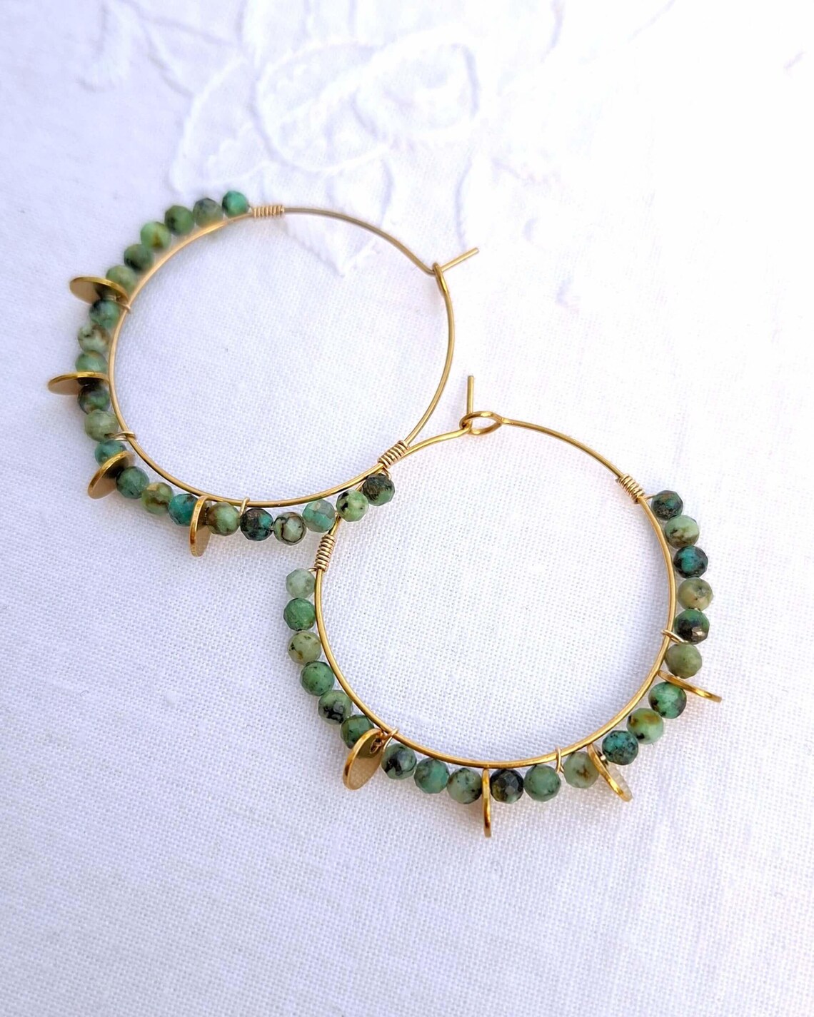 Boucle oreille creoles poppy or tourmaline myo jewel Made in France