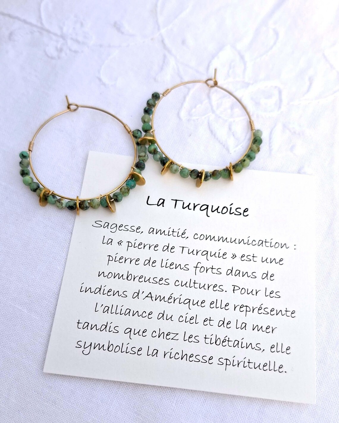 Boucle oreille creoles poppy or tourmaline myo jewel Made in France