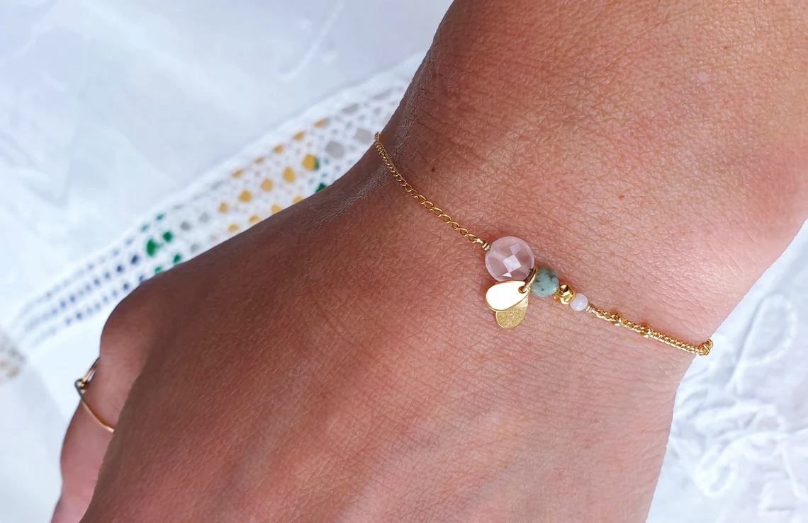 Bracelet PÉTALE - Myo Jewel | Quartz, Nacre, Turquoise