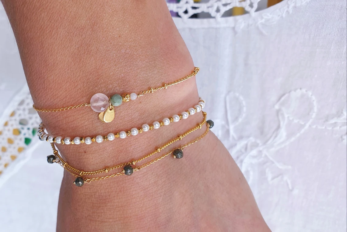 Bracelet PÉTALE - Myo Jewel | Quartz, Nacre, Turquoise