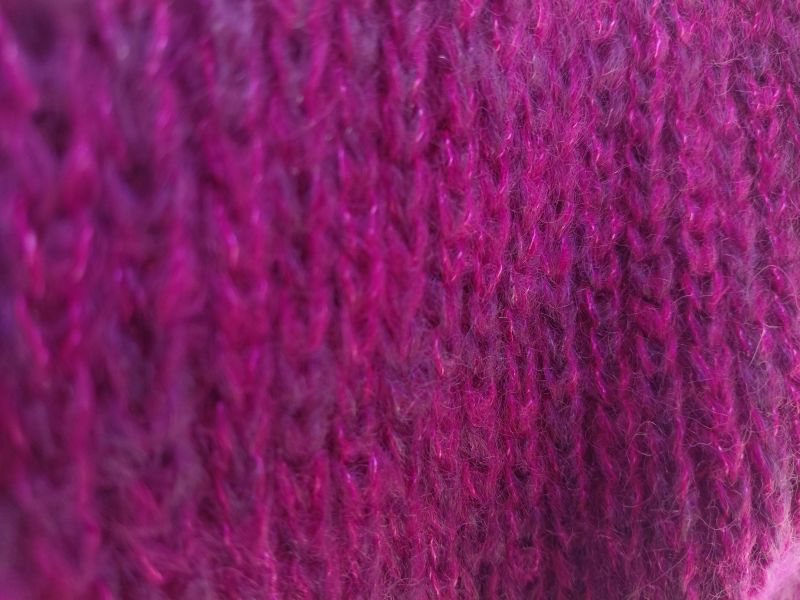 Snood framboise prune Mohair Soie Piemont Pyreneen Made in France