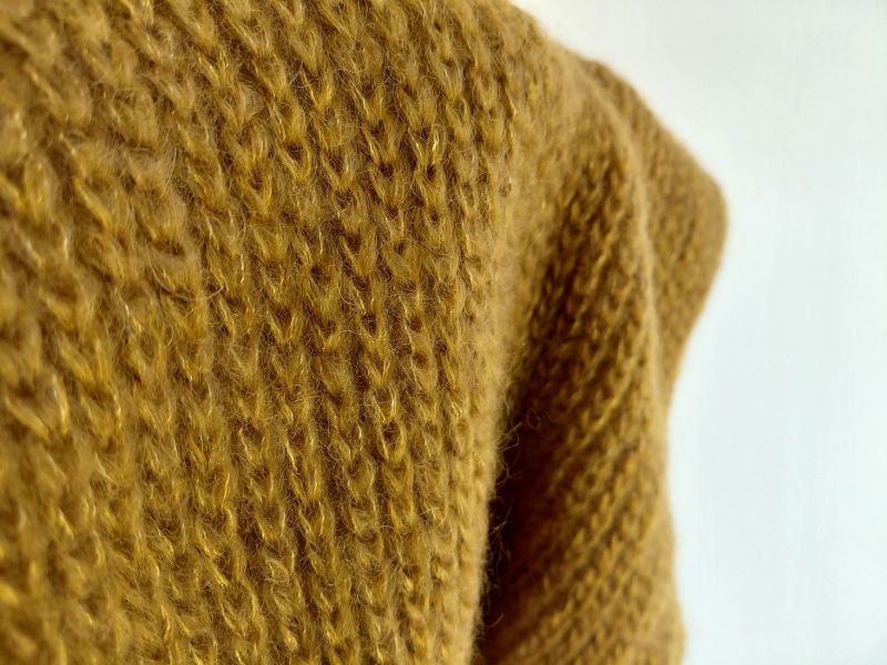 Snood Ocre Mohair Soie Piemont Pyreneen Made in France