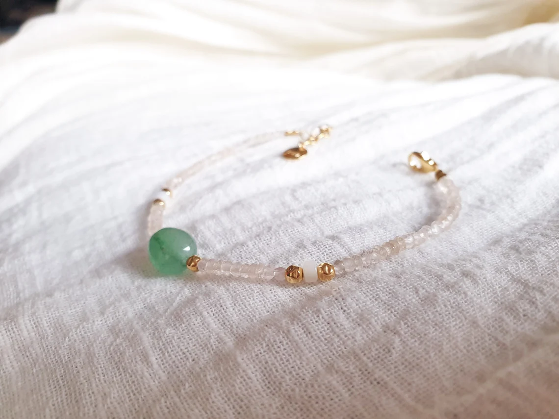 Bracelet PIVOINE Myo Jewel Aventurine Quartz rose Nacre Made in France Nantes