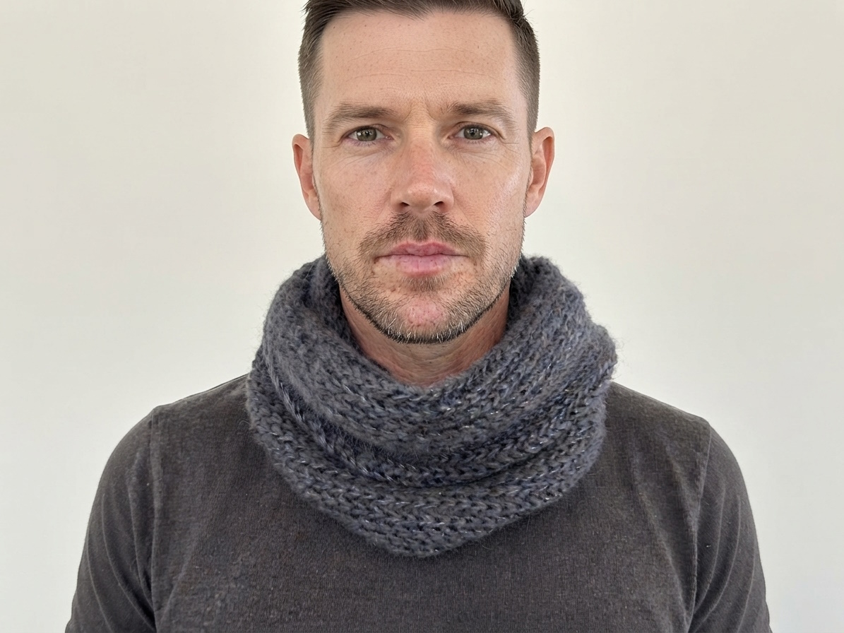 Snood gris Mohair Soie Piemont Pyreneen Made in France