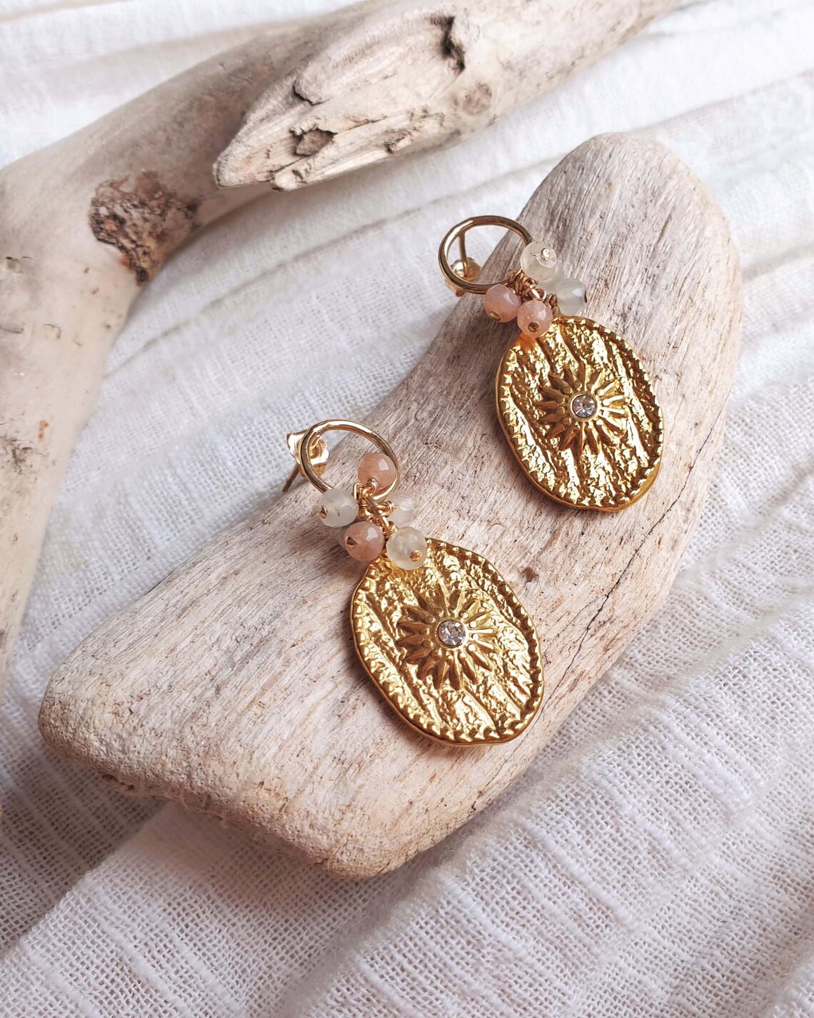 Boucles d'oreilles Telline Pierre de Lune Myo Jewel Made in France Nantes