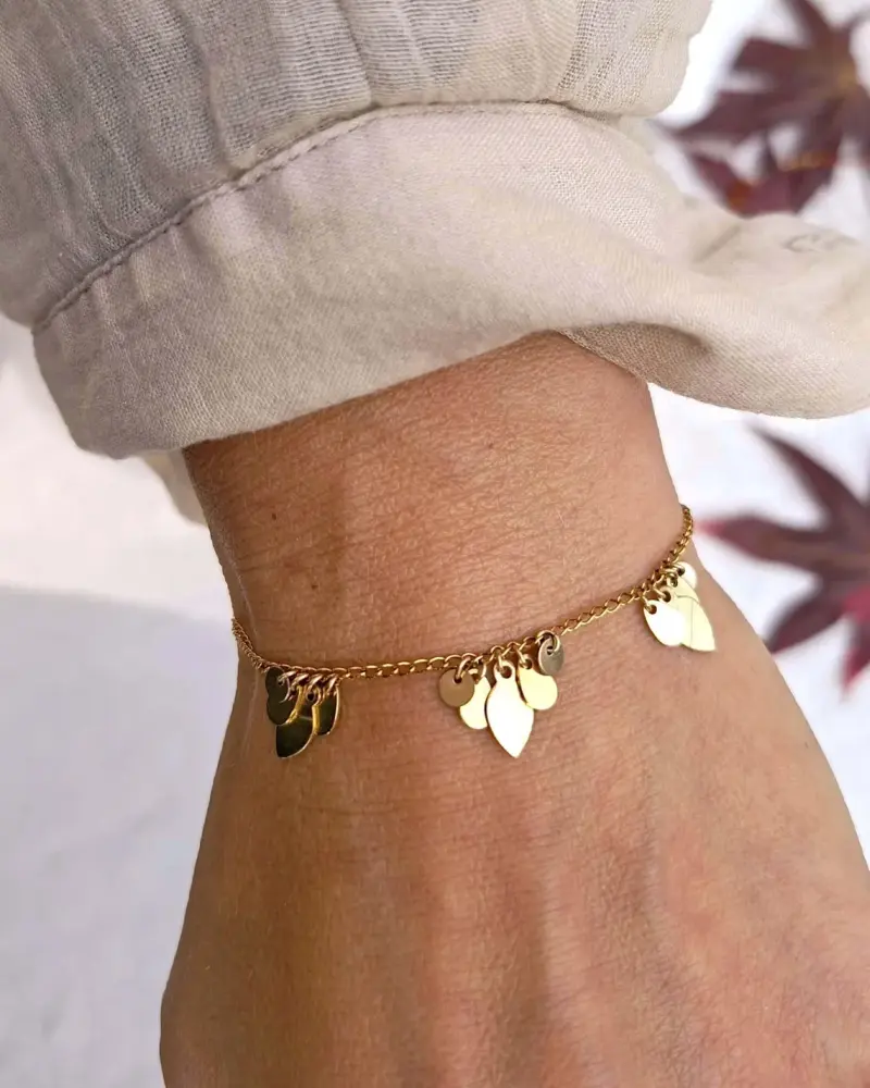 Bracelet TERRACOTTA Leaves Or Myo Jewel Made in France Nantes