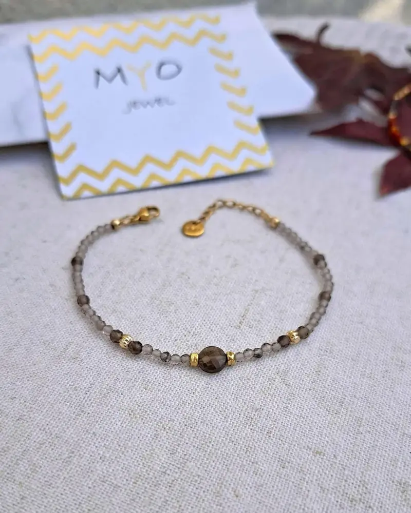 Bracelet TERRACOTTA Sichuan Quartz fumé Myo Jewel Made in France Nantes