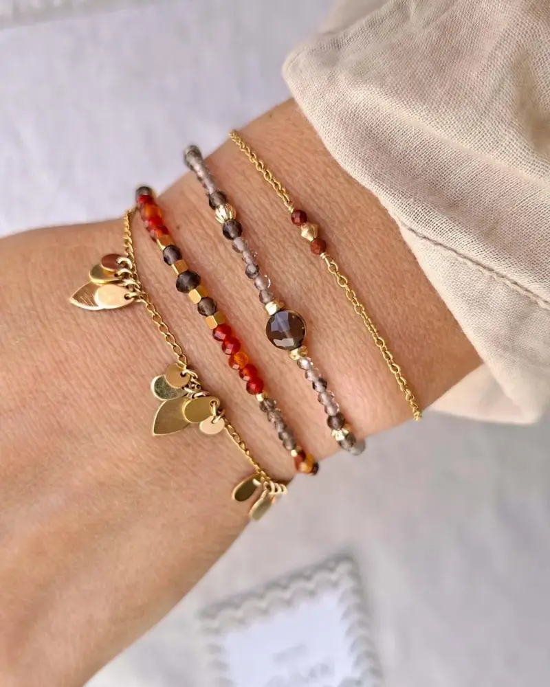 Bracelet TERRACOTTA Sichuan Quartz fumé Myo Jewel Made in France Nantes