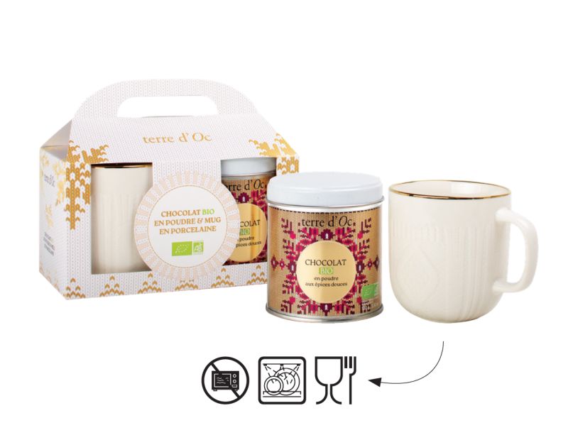 Duo de Noël Terre D'Oc Tasse porcelaine & Chocolat Made in France