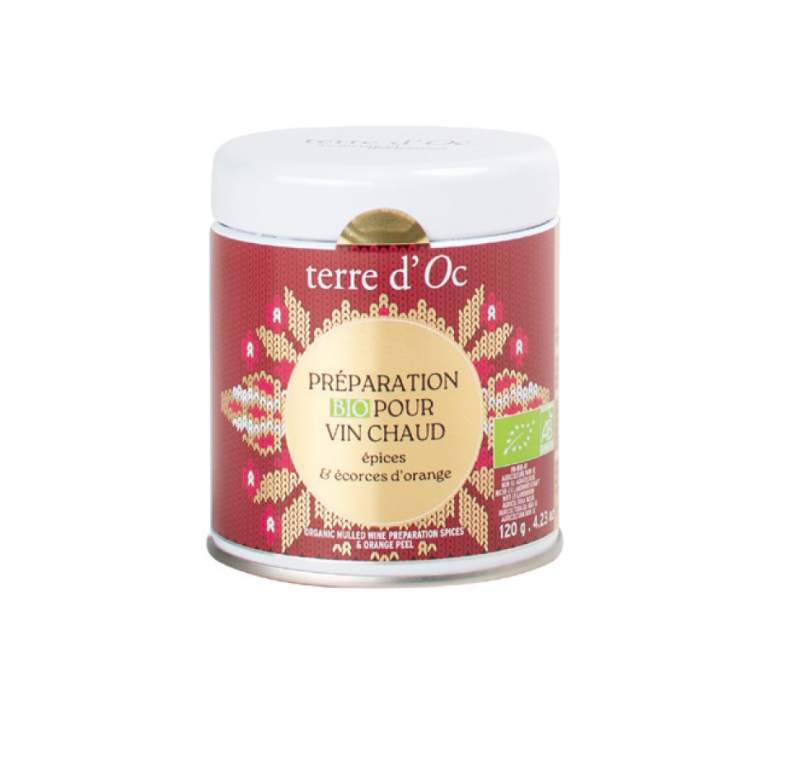 Préparation bio pour vin chaud épices & écorces d'orange Terre d'Oc Made in France