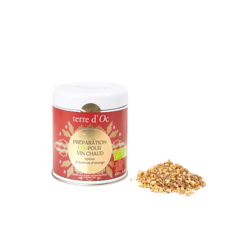 Préparation bio pour vin chaud épices & écorces d'orange Terre d'Oc Made in France